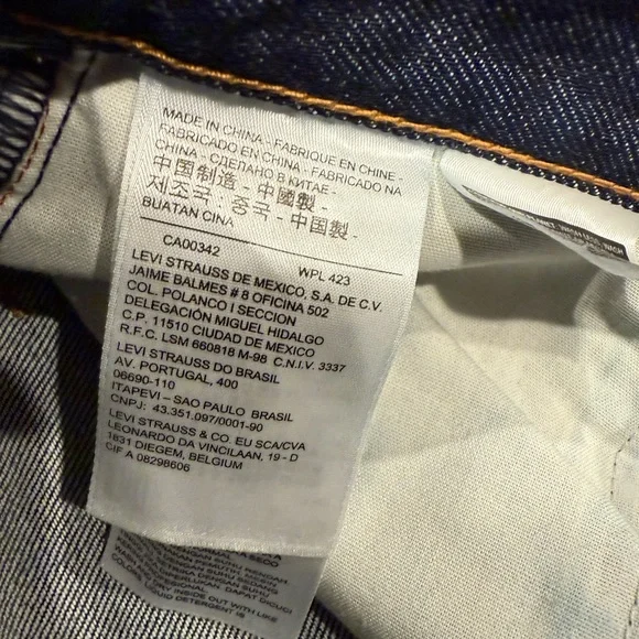 Women’s Levi’s Premium W25 L34 Classic Dark Blue Ribcage Wide Leg Jeans-LIKE NEW - Picture 6 of 16